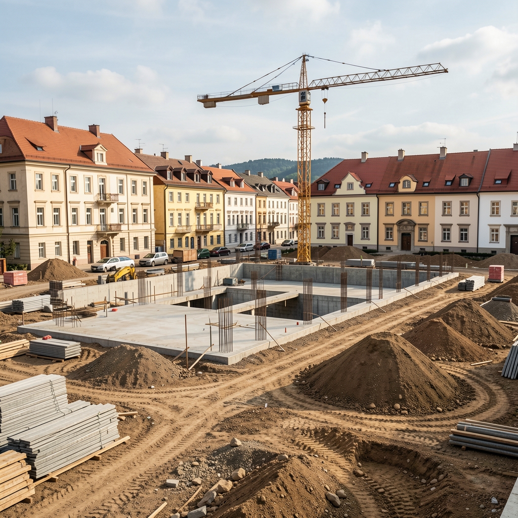 Građevinski radovi na infrastrukturnom projektu financiranom sredstvima Europske unije u slavonskom gradu
